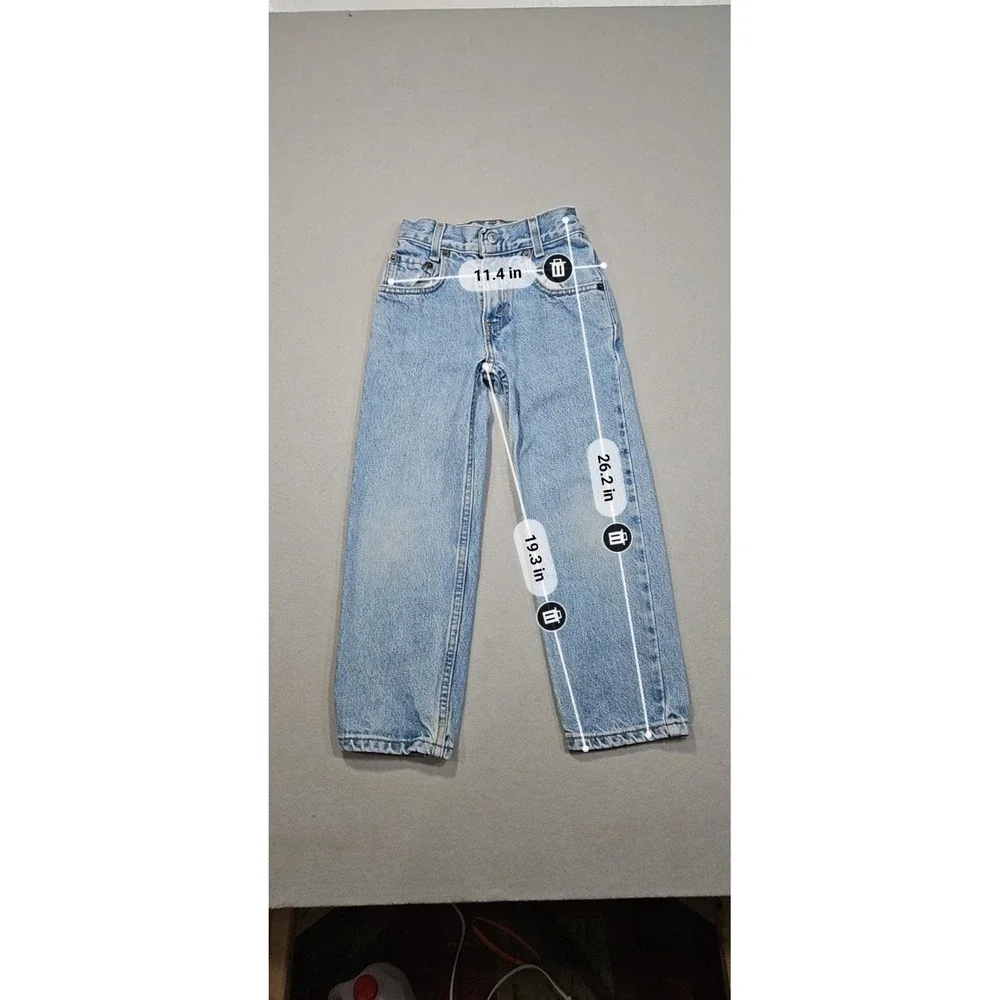 Vintage Levi's 550 Jeans Kids Size 7 Relaxed Fit Light Wash Cotton 24112-0234